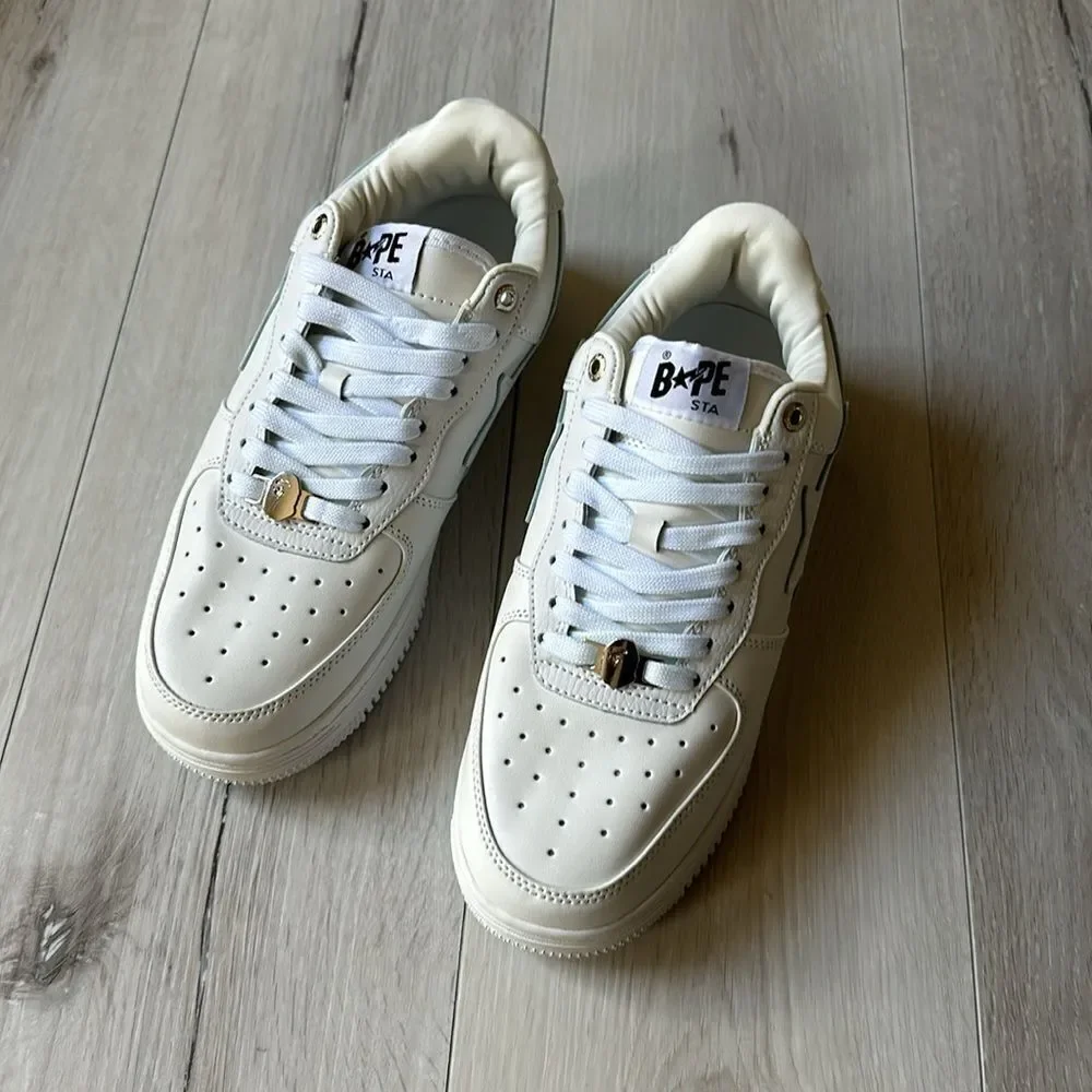 BAPE STA™‎ #9 MENS SHOES IVORY/WHITE SIZE 8.5 NEW WITHOUT BOX